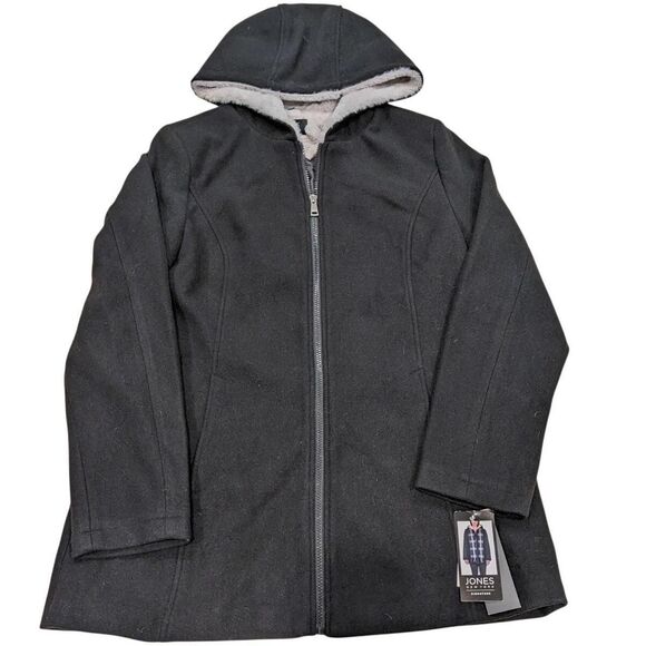 Jones New York Jackets & Blazers - New Jones New York Signature Hooded Jacket Black Full Zip Women’s M Classic